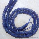 TANZANITE 3-4mm diameter PLAIN Rondelle Gemstone Beads 6" Strand 22Ctw