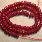 Ruby 3.4-3.6mm Precious (100 Loose Faceted Rondelle) Gemstone Beads 34 Ct "A-"