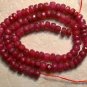 Ruby 3.4-3.6mm Precious (100 Loose Faceted Rondelle) Gemstone Beads 34 Ct "A-"