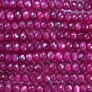 Precious RUBY 4-4.5mm (50 Loose FACETED Rondelle) Gemstone Beads 30Ct Grade "A-"