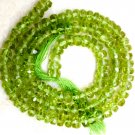 Deep Green PERIDOT 4-5mm diameter Faceted Rondelle Gemstone Beads 13.5-14" Str
