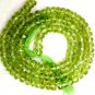 Deep Green PERIDOT 4-5mm diameter Faceted Rondelle Gemstone Beads 13.5-14" Str