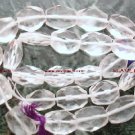 Natural Quartz Crystal 8-9mm long x 6-7mm wide FACETED Oval Gemstone Beads 14"