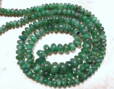 Precious Emerald 4-4.5mm/4.5-5mm Cabochon Rondelle Gemstone Beads Select-A-Lot