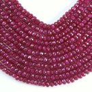 Precious RUBY 4-5 mm (10 loose FACETED Rondelle) Beads "A+" (Select-A-Size)
