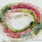 Micro faceted Tourmaline 2.5-3mm Rondelle Gemstone Beads 14" strand