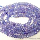 WHOLESALE TANZANITE 4mm diameter FACETED Rondelle 15.5" Str 53Ct