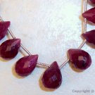 Real RUBY 9-14mm X 7-9mm (1 Faceted Drops) Briolette Low Quality "Grade B"
