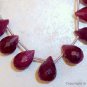 Real RUBY 9-14mm X 7-9mm (1 Faceted Drops) Briolette Low Quality "Grade B"