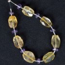 Gorgeous Faceted Citrine Oval (9-11mm) / Amethyst Rondelle (4-5mm) Strand 73-1