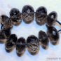 Micro Faceted SMOKY Quartz 7-8mm diameter Rondelle Beads 3" strand Select-a-Size