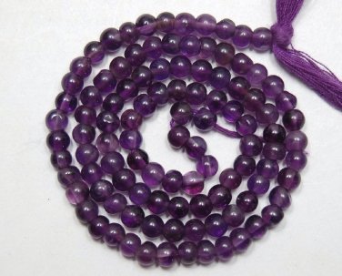 AMETHYST 4-5mm Round Exotic Gemstone Beads 14" strand