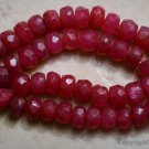 Ruby 3.6-4.0mm (50 Precious Faceted Rondelle Beads) Gemstones Select-A-Size "A-"