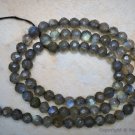Micro FACETED LABRADORITE 4-4.5mm ROUND Gemstone Beads 14" Strand