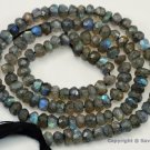 Micro Faceted LABRADORITE 4-4.5mm Rondelle Gemstone Beads 14" Strand A++