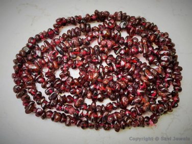 GARNET 3-6mm Uncut Chips Gemstone Beads 34" long strand - lots of beads
