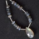 Gorgeous Faceted Labradorite Pear (13-15mm) / Labradorite Rondelle (4-5mm) 73-9