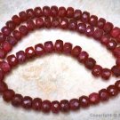 Precious RUBY 3.5-4.5mm FACETED Rondelle Gemstone Beads 9" strand 45 ctw "A+"