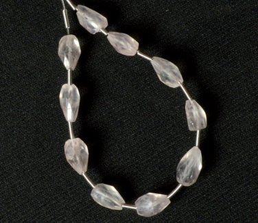 Faceted Rose Quartz (10 Gorgeous Topdrill Drops) 8-10mm long 73-19