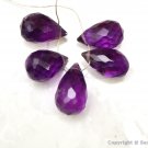 AMETHYST Big 9-13mm Checkerboard (5 Faceted Sidedrill Drop) Gemstone Pick-A-Size