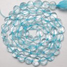 Crystal 5mm COIN BLUE QUARTZ Gemstone Beads 14.5" strand