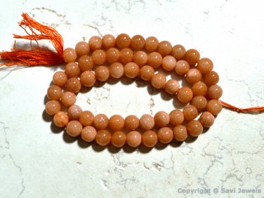 Peach Moonstone 4-5mm Round Gemstone Beads 14" strand