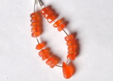 Faceted Carnelian Rondelle (4.5-5 mm) / Carnelian Drop (9-10mm long) 73-13