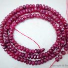 Precious RUBY 3.5-4mm Faceted Rondelle Gemstone Beads 16" Str 64Ct  Grade "A-"