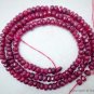 Precious RUBY 3.5-4mm Faceted Rondelle Gemstone Beads 16" Str 64Ct  Grade "A-"