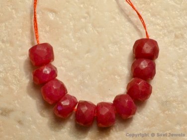 Ruby 4.0-4.6mm (10 Precious Faceted Rondelle Beads) Gemstones Select-A-Size "A-"