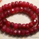Real Ruby 4+mm Precious Faceted Rondelle Beads 5" long Strand Select-A-Size "A-"