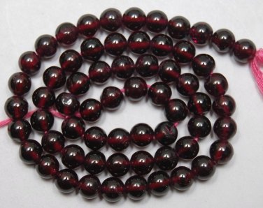 Red GARNET 8MM Round Gemstone Beads 8.5" LONG Strand Low Quality "Grade B/C"