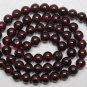 Red GARNET 8MM Round Gemstone Beads 8.5" LONG Strand Low Quality "Grade B/C"