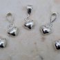 VALENTINE 925 STERLING Silver 8mm longx6mm wide (5 loose HEART Pendants)