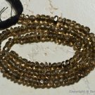 Smoky Quartz 3.5-4.5mm diameter Faceted Rondelle Gemstone Beads 14" Strand