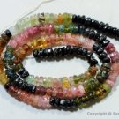 Multi TOURMALINE 3.5-4mm Faceted Rondelle Gemstone Beads 13" Strand