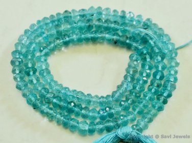 Micro Faceted Apatite 2mm-4.5mm Rondelle Gemstone Beads 14" Str (Select-A-Size)