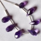 Faceted Amethyst (7 Gorgeous Drops) 8-10mm long gemstone 73-15