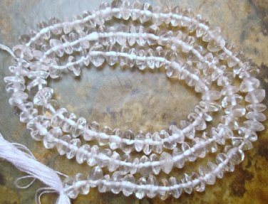 LARGE 4.5-5mm CRYSTAL Quartz Button Loose Gemstone Beads 14.5" strand