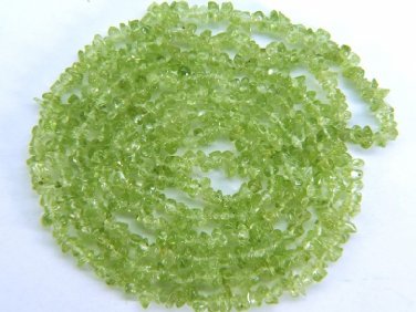 Grassy PERIDOT 3-5mm Uncut Chips Gemstone Beads 36"/17.5" Strand (Select-A-Size)