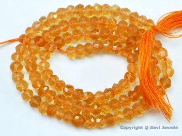 Micro Faceted Citrine 3.5-4.5mm Rondelle Beads 14.5" str (Select-a-Size) A++