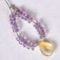 Gorgeous Faceted Citrine Pear (13-15mm) / Amethyst Rondelle (4-5mm) Strand 73-8