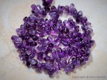 AMETHYST 6-9mm long x 3-4mm wide exotic Sidedrill Drops Gemstone Beads 13.5" str