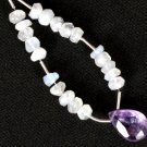 Gorgeous Faceted Amethyst Pear (13-15mm) / Rainbow Rondelle (4-5mm) Strand 73-5