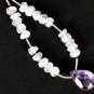 Gorgeous Faceted Amethyst Pear (13-15mm) / Rainbow Rondelle (4-5mm) Strand 73-5