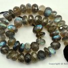Micro Faceted LABRADORITE BIG 6-7.5mm Rondelle Beads 8" Str (Select-A-Size) A+