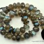Micro Faceted LABRADORITE BIG 6-7.5mm Rondelle Beads 8" Str (Select-A-Size) A+