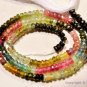 Micro Faceted Multi TOURMALINE 3-3.5mm Rondelle Gemstone Beads 13.5" Strand A+