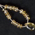 Gorgeous Faceted Citrine Pear (13-15mm) / Citrine Rondelle (4-5mm) Strand 73-7