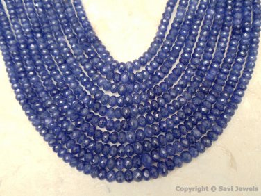 Precious SAPPHIRE 3mm-5mm Graduated FACETED Rondelle Gemstones 6" Str 30 Ctw A++